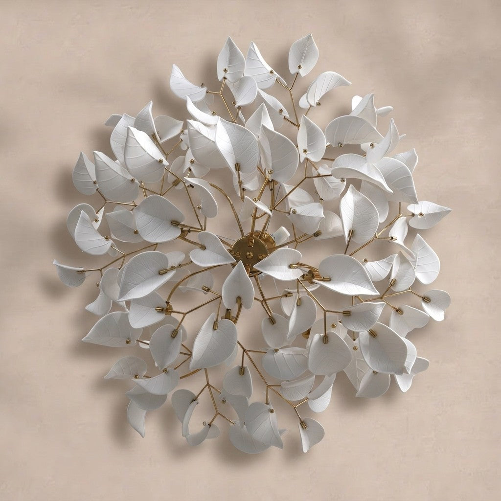 Ceramic Ginkgo Leaf Chandelier
