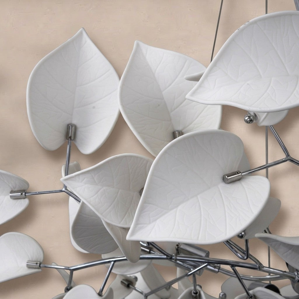 Ceramic Ginkgo Leaf Chandelier