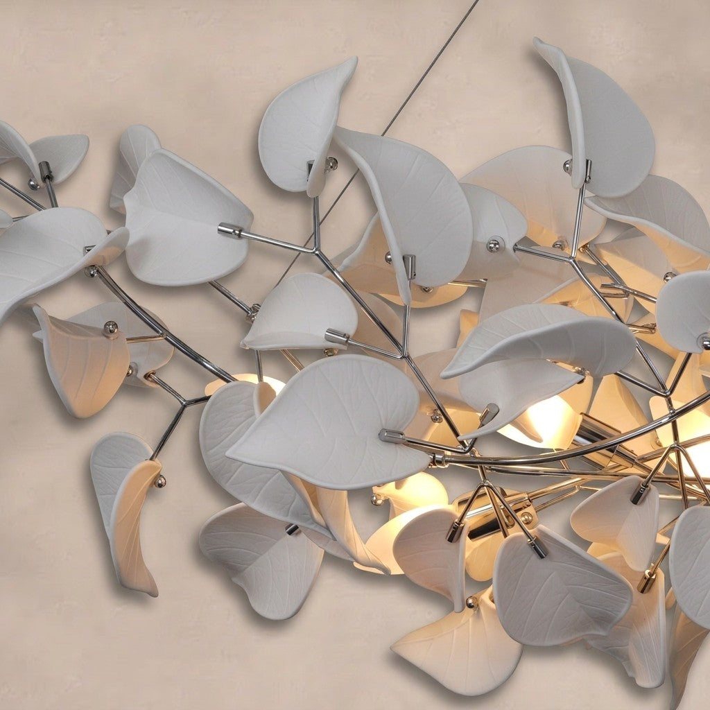 Ceramic Ginkgo Leaf Chandelier