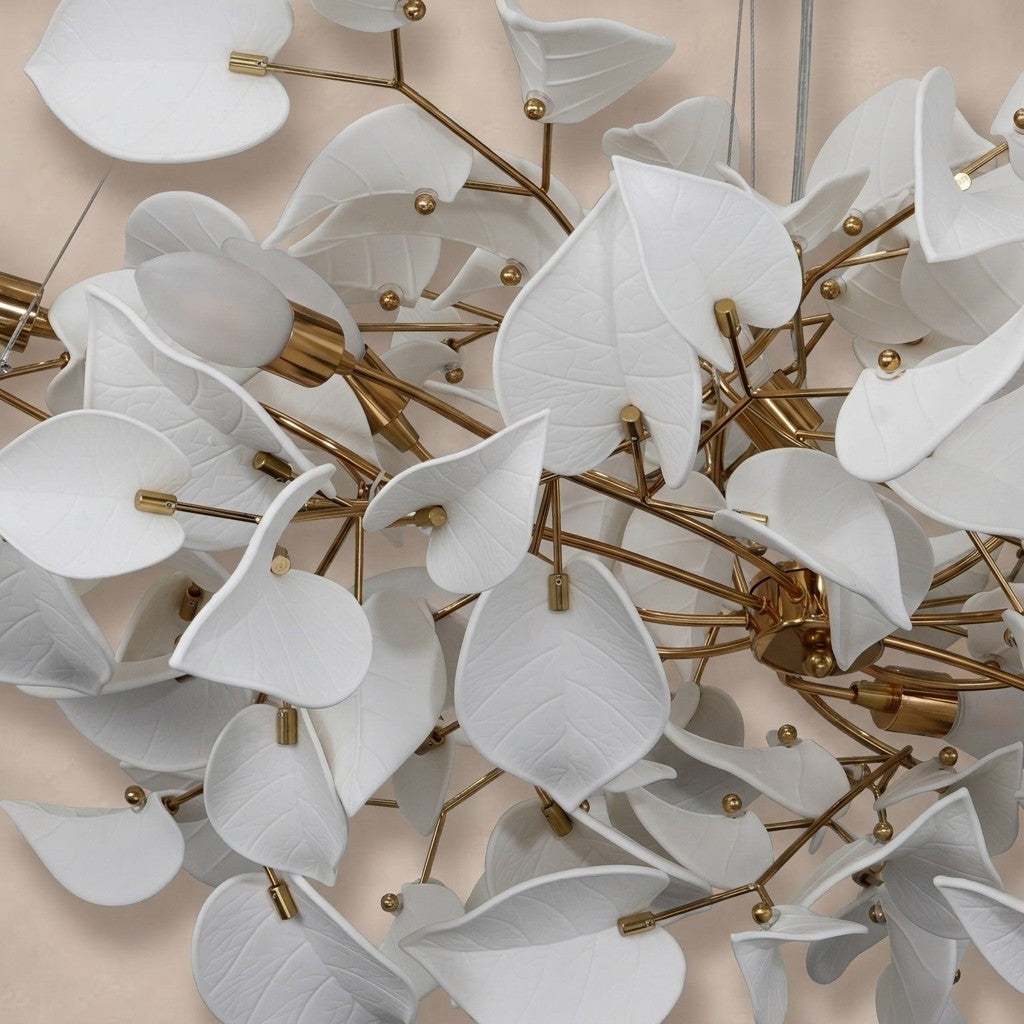 Ceramic Ginkgo Leaf Chandelier