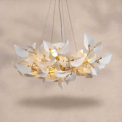 Ceramic Ginkgo Leaf Chandelier