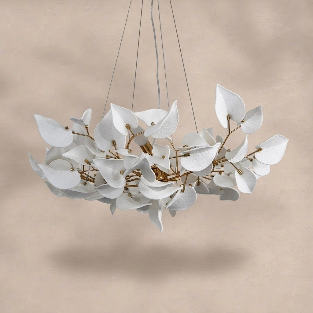 Ceramic Ginkgo Leaf Chandelier