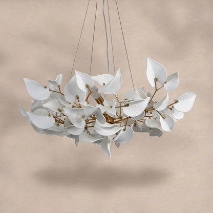 Ceramic Ginkgo Leaf Chandelier