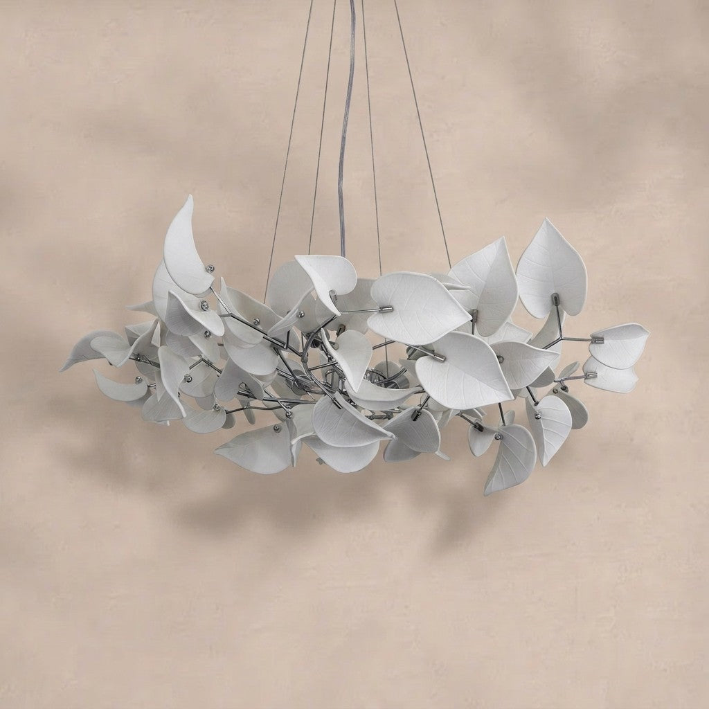 Ceramic Ginkgo Leaf Chandelier