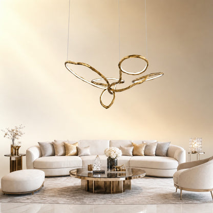 Cerchio Brass Ring Chandelier