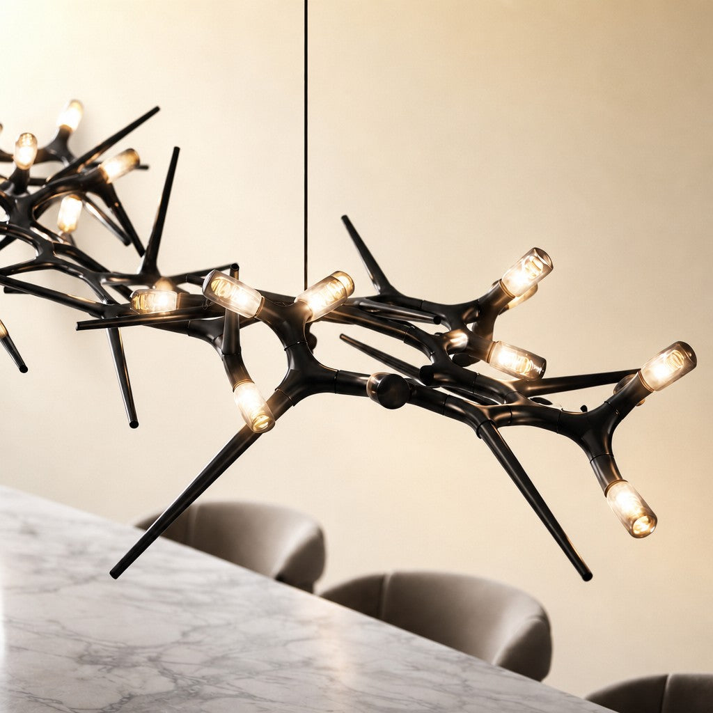 Chandelier Adjustable Light Iron Dimmable 10-45 Bulbs Warm