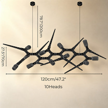 Chandelier Adjustable Light Iron Dimmable 10-45 Bulbs Warm
