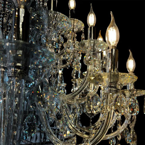 Extra Large European-style Multi-layers Candle Luxury Crystal Chandelier Gold Art Foyer/Staircase Decorative Light Fixture