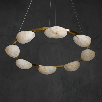 Iloen Modern Alabaster Ring Chandelier