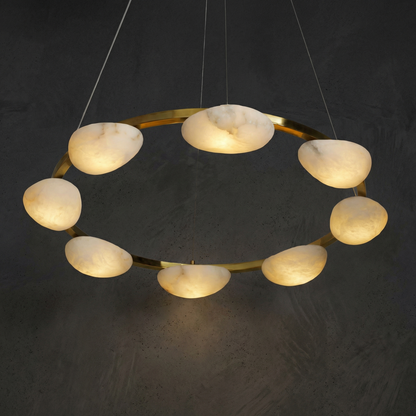 Iloen Modern Alabaster Ring Chandelier