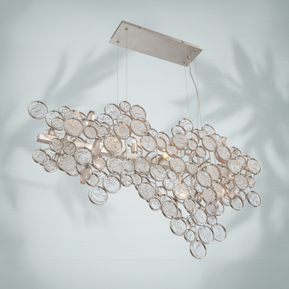Clustered Glass Linear Chandelier