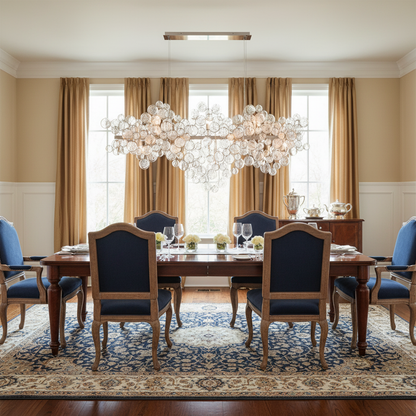 Clustered Glass Linear Chandelier