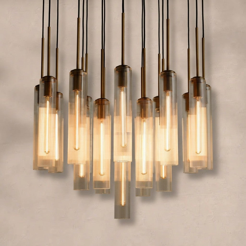 Colleena Fluted Glass Round Chandelier