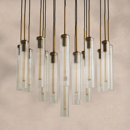 Colleena Hammered Glass Round Chandelier