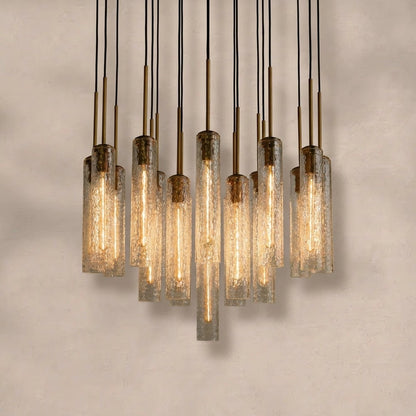 Colleena Hammered Glass Round Chandelier