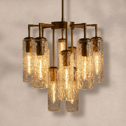 Colleena Linear Hammered Glass Chandelier