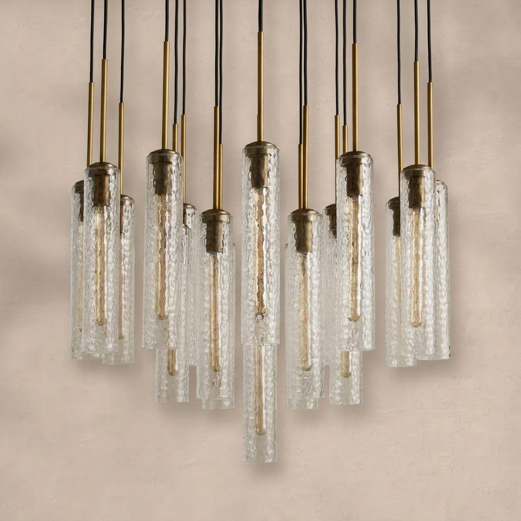 Colleena Linear Hammered Glass Chandelier