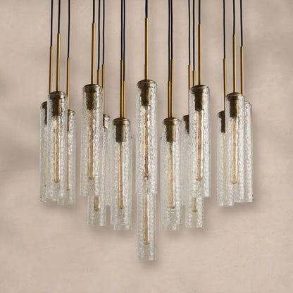 Colleena Linear Hammered Glass Chandelier
