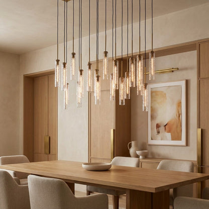 Colleena Linear Hammered Glass Chandelier