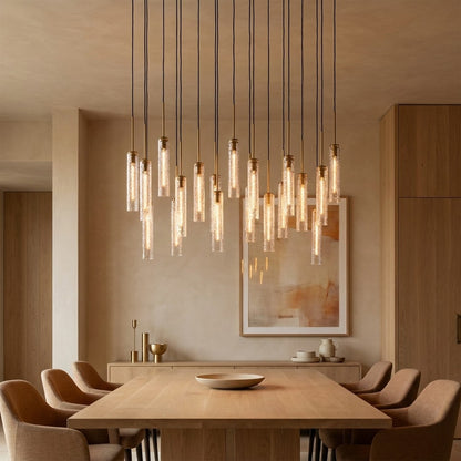 Colleena Linear Hammered Glass Chandelier