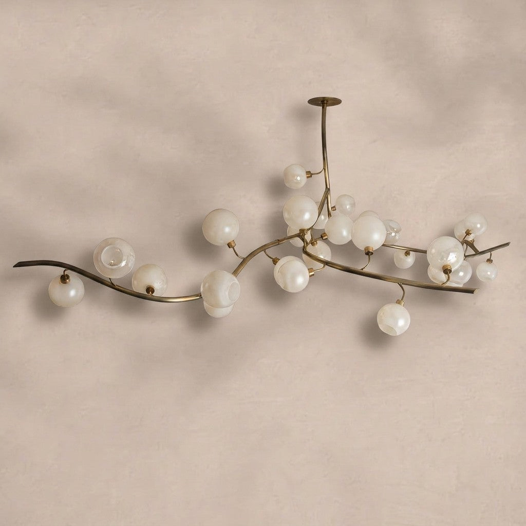 Contemporary Hand-blown Glass Globes Branch Chandelier for Dining Room Living Room and Kitchen Island
