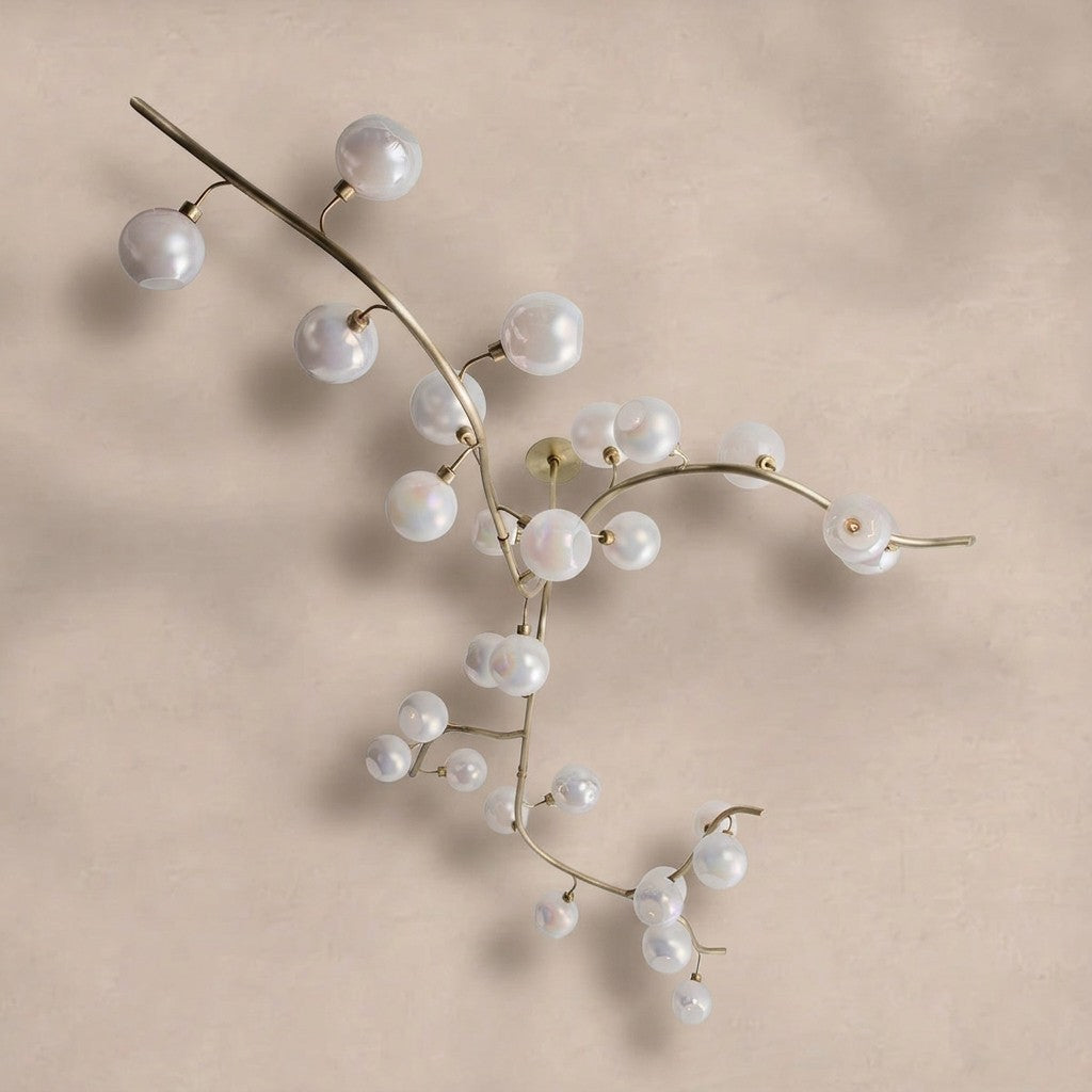 Contemporary Hand-blown Glass Globes Branch Chandelier for Dining Room Living Room and Kitchen Island