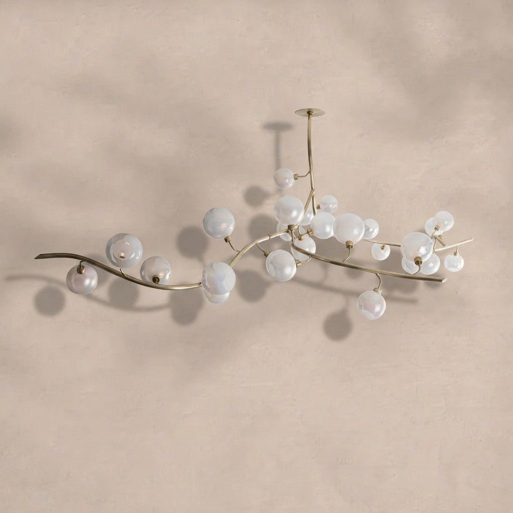 Contemporary Hand-blown Glass Globes Branch Chandelier for Dining Room Living Room and Kitchen Island