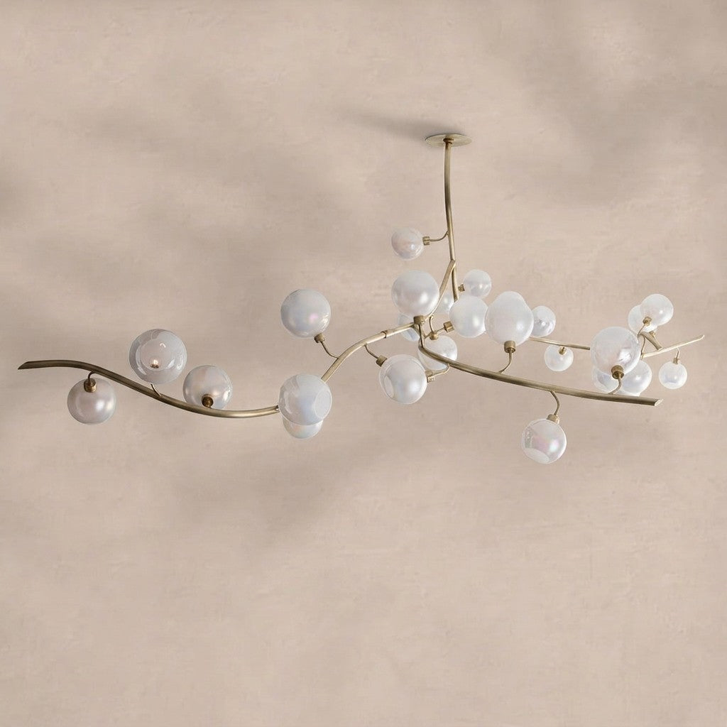 Contemporary Hand-blown Glass Globes Branch Chandelier for Dining Room Living Room and Kitchen Island