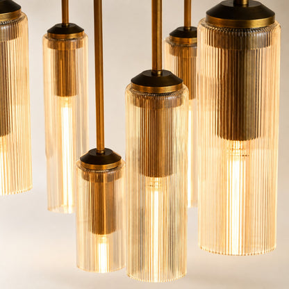 Corlena Fluted Glass Round Chandelier