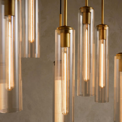 Corlena Linear Fluted Glass Chandelier