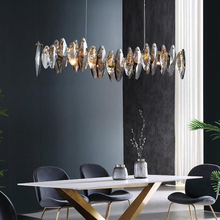Crystal Petal Linear Chandelier