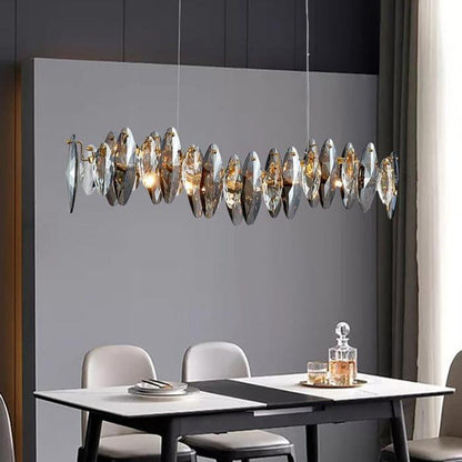 Crystal Petal Linear Chandelier
