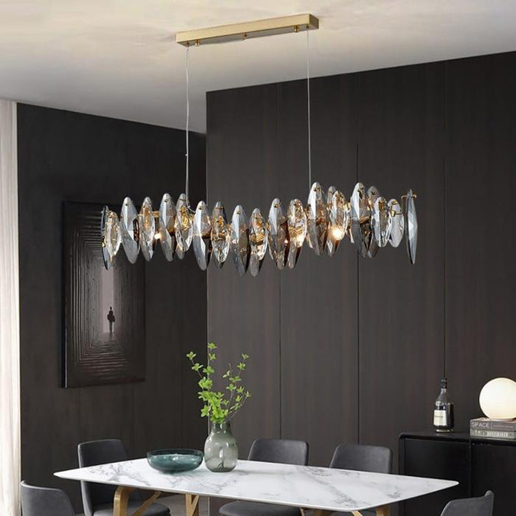 Crystal Petal Linear Chandelier