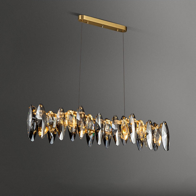 Crystal Petal Linear Chandelier