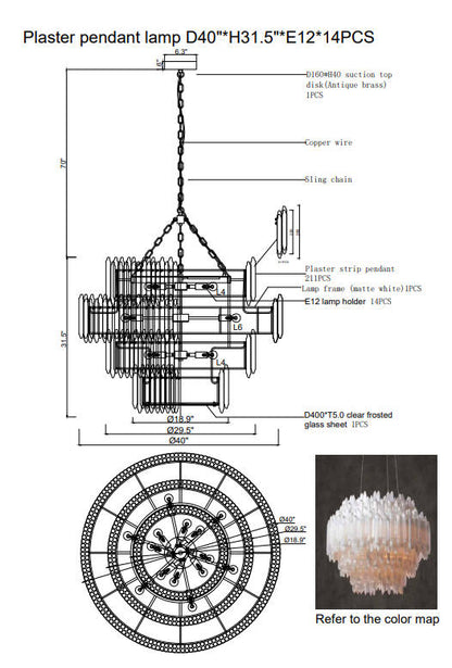 Art Selenite Layer Round Chandelier - Merlin Lamps