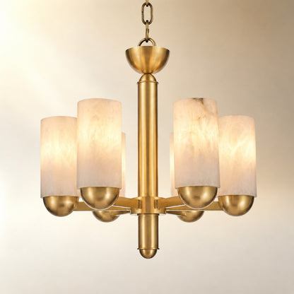 Cylinder Shade Alabaster Pendant Light