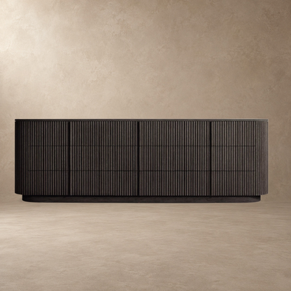Reeded Oak Dresser with Curved Contours