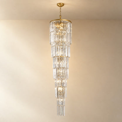 D500 Striped Crystal Stair Light - Gold