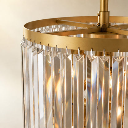 D500 Striped Crystal Stair Light - Gold
