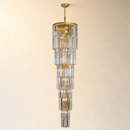 D500 Striped Crystal Stair Light - Gold