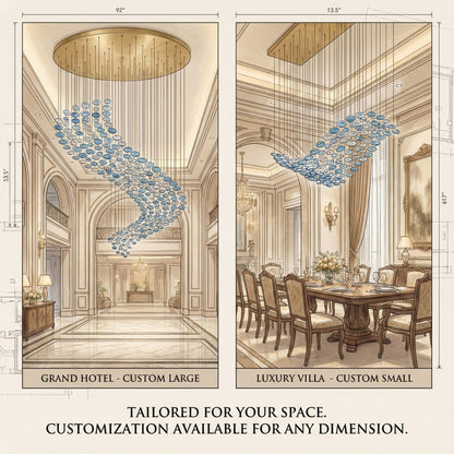 The Flying Surge LED Chandelier | Custom Size & Made-to-Order Lighting for Luxury Homes & Commercial Spaces