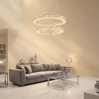 Daerin Crystal and Alabaster Chandelier