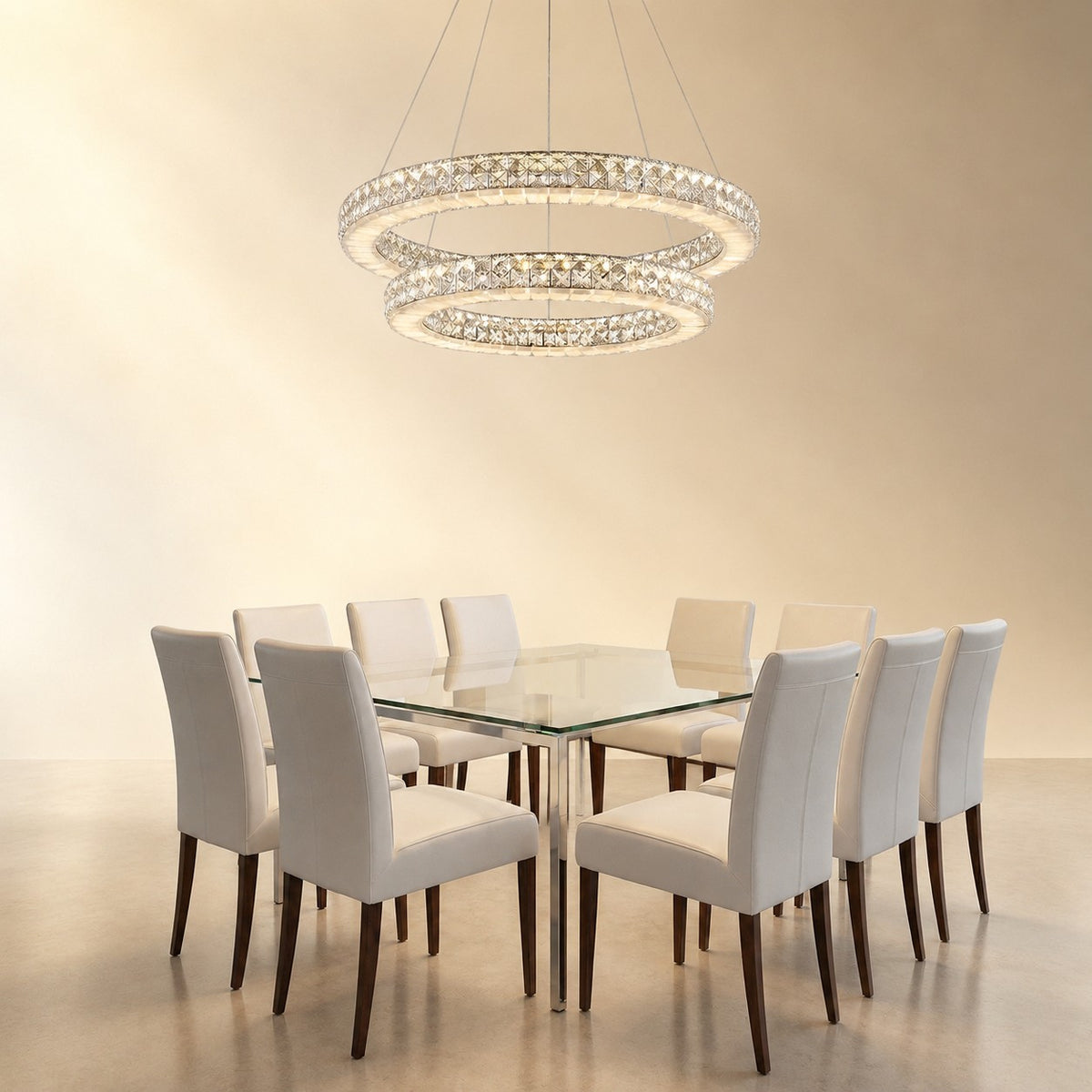 Daerin Crystal and Alabaster Chandelier