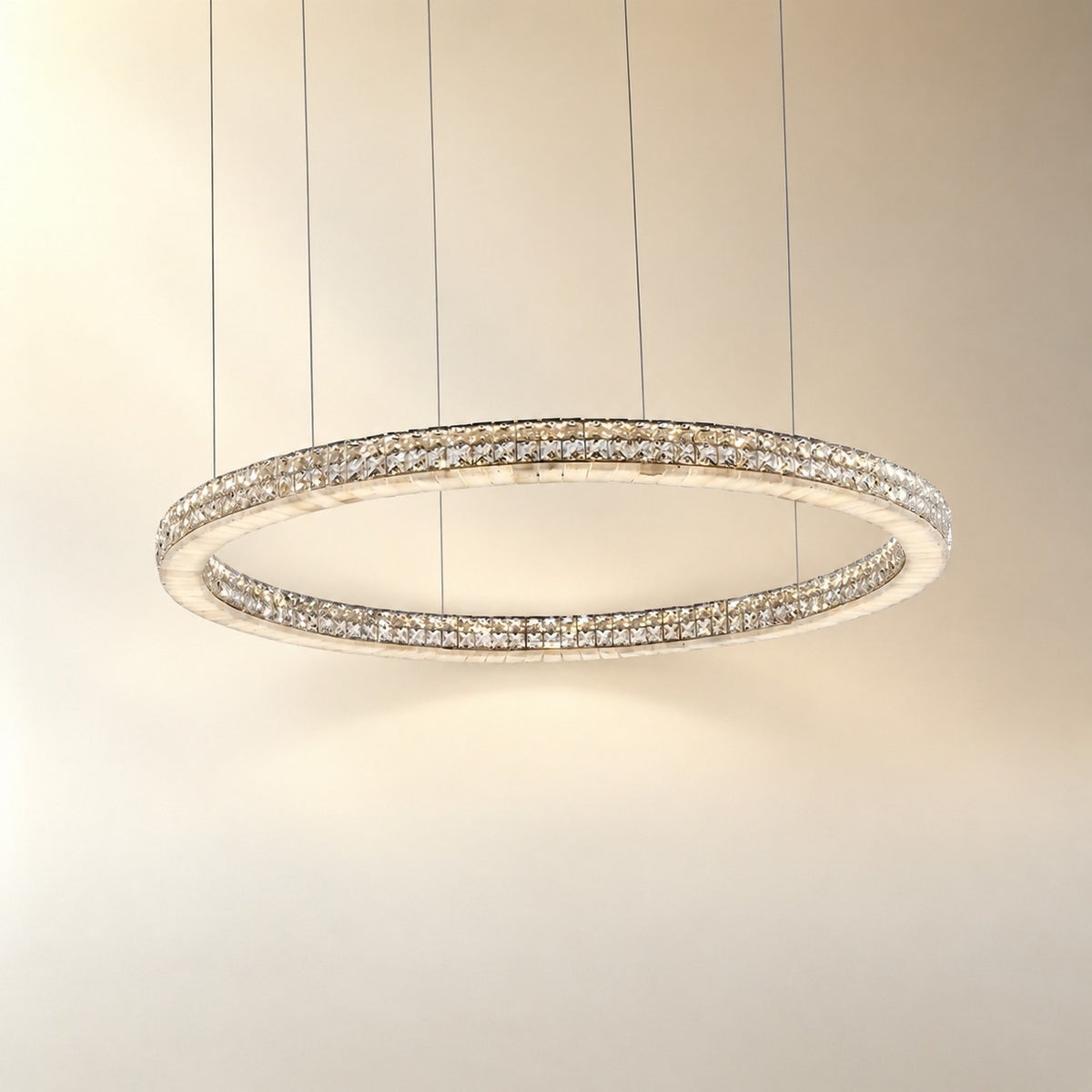 Daerin Crystal and Alabaster Chandelier