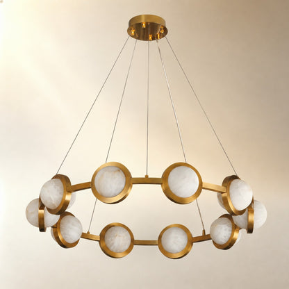 Daevan Modern Alabaster Ring Chandelier