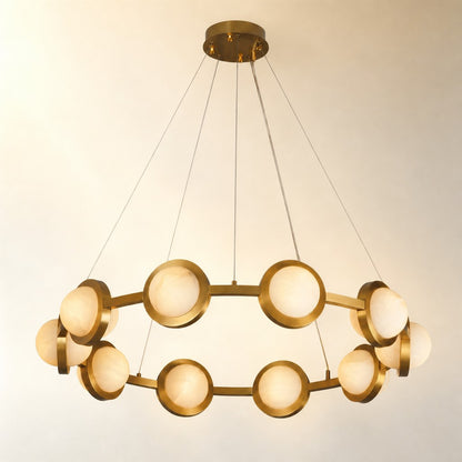 Daevan Modern Alabaster Ring Chandelier