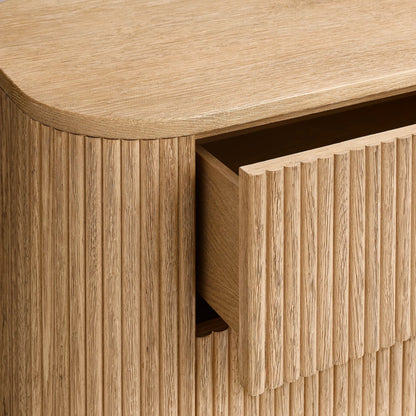 Reeded Oak Dresser with Curved Contours