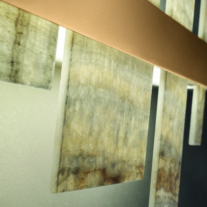 Nora Onyx Straight Modern Brass Chandelier