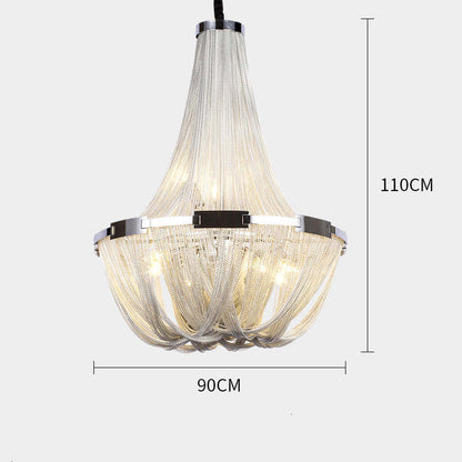 Denise Glenn Luxury Aluminum Chain Tassel Chandelier