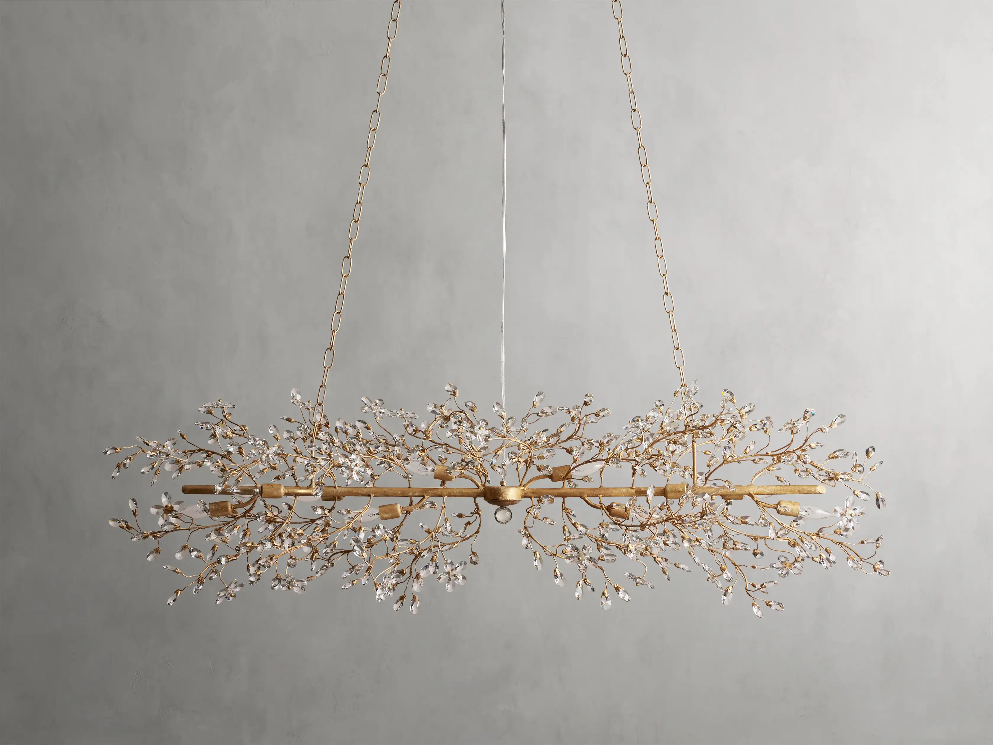 Fiore Crystal Flowers Creative Linear Chandelier 43", 51", 68"